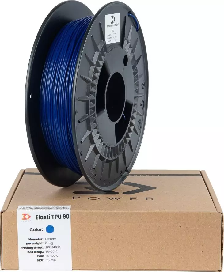 3DPower Filament 3DPower Elasti TPU 90 1.75mm Niebieski 0.5kg