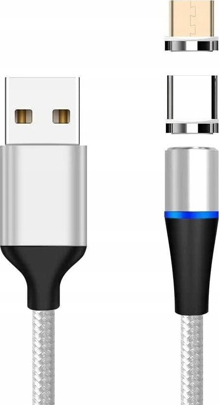 Kabel USB PremiumCord microUSB - USB-C 1 m Biało-czarny (ku2m1fgi)