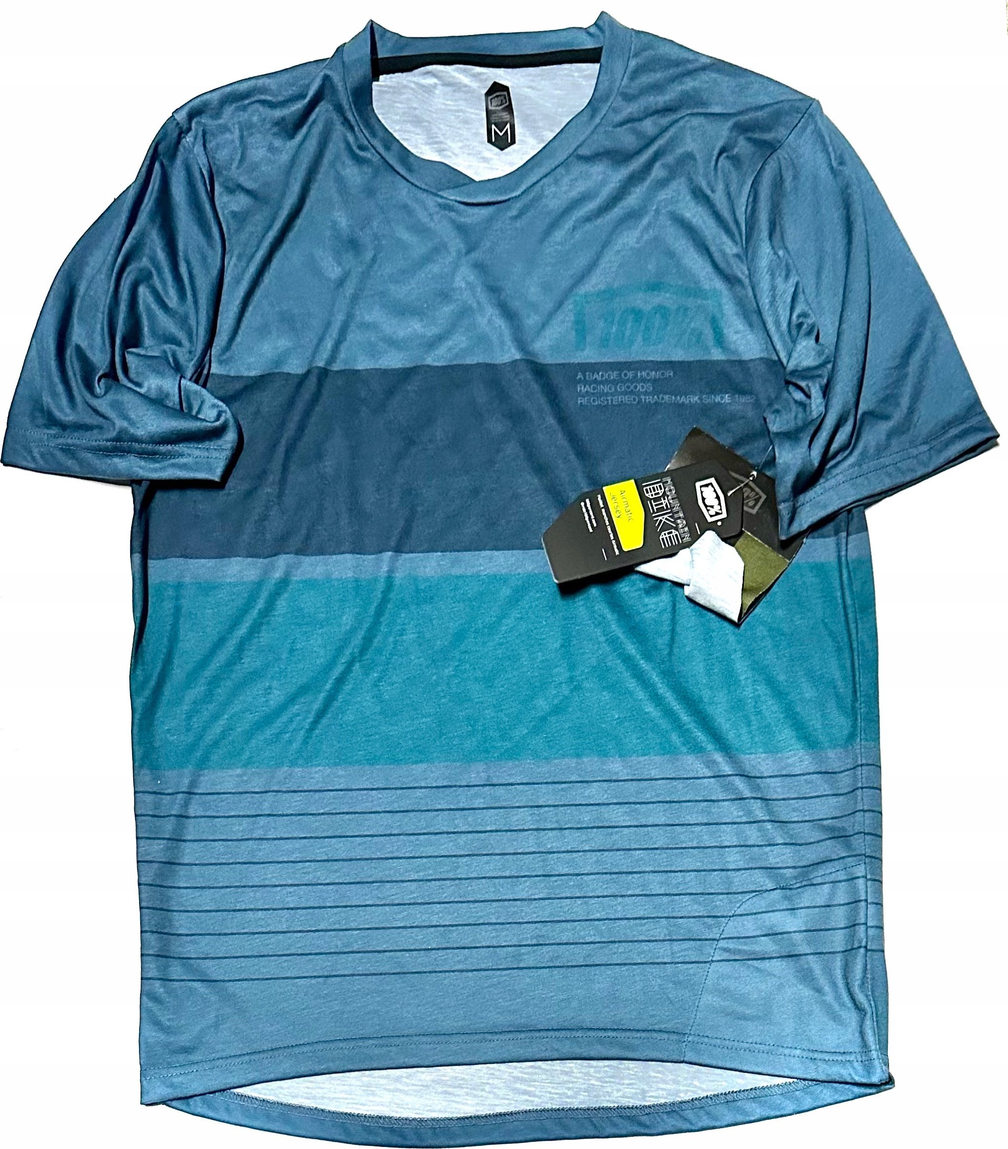 100% Koszulka męska 100% AIRMATIC Jersey krótki rękaw Slate/Navy roz. M (NEW 2023)