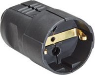 Bachmann BACHMANN wtyczka z uziemieniem żeńska, czarna, niełamliwa, do montażu