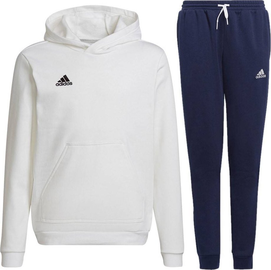Adidas Dres dziecięcy Adidas Entrada 22 komplet biały + granatowy