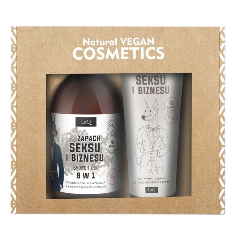 LaQ Zapach Seksu i Biznesu zestaw żel pod prysznic 500ml + balsam do ciała w tubie 200ml