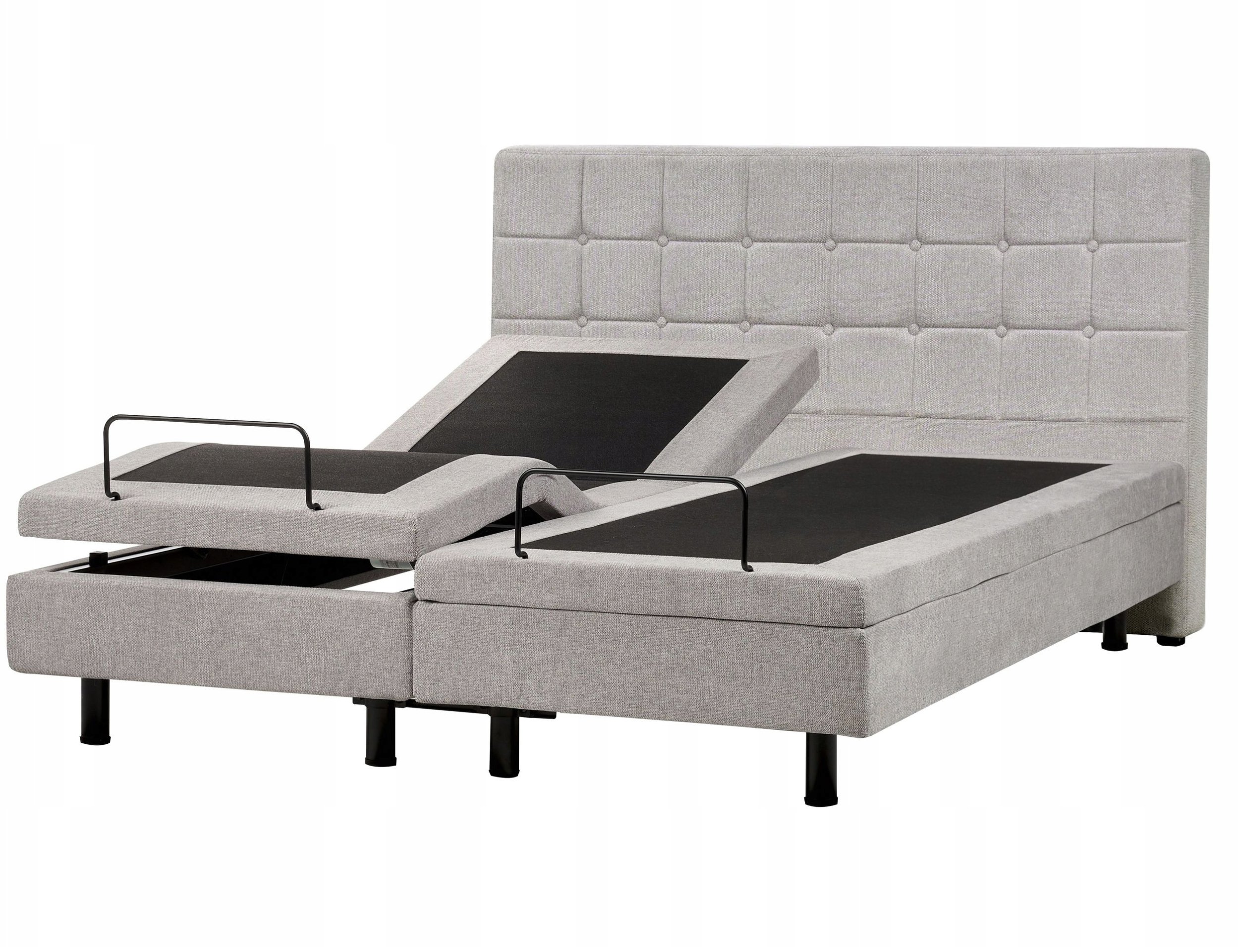 Łóżko regulowane DUKE 160 x 200 cm Jasnoszary