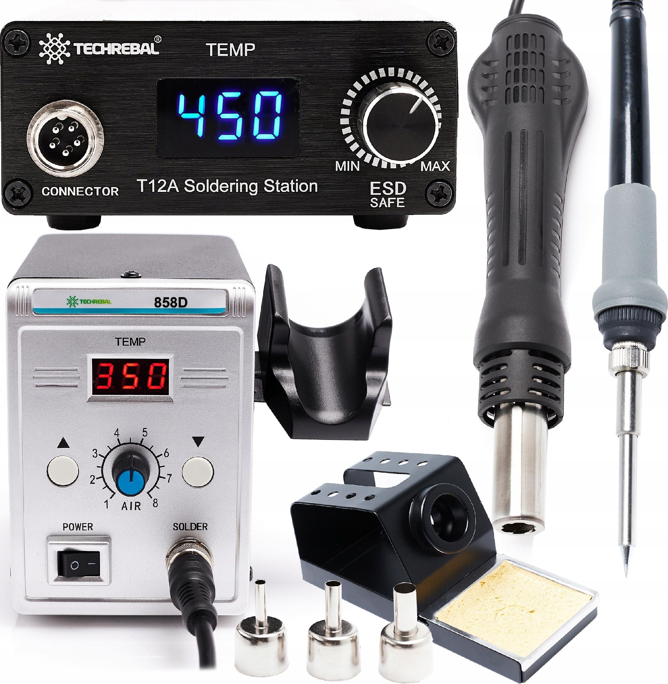 Techrebal TECHREBAL STACJA LUTOWNICZA HOT-AIR + NA GROTY T12