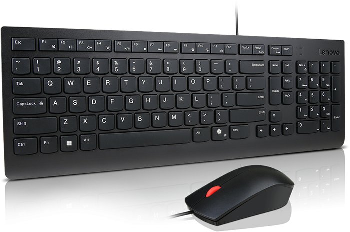 Klawiatura + mysz Lenovo Essential Wired Combo Keyboard and Mouse | Keyboard and Mouse Set | Wired | Mouse included | estoński | Black