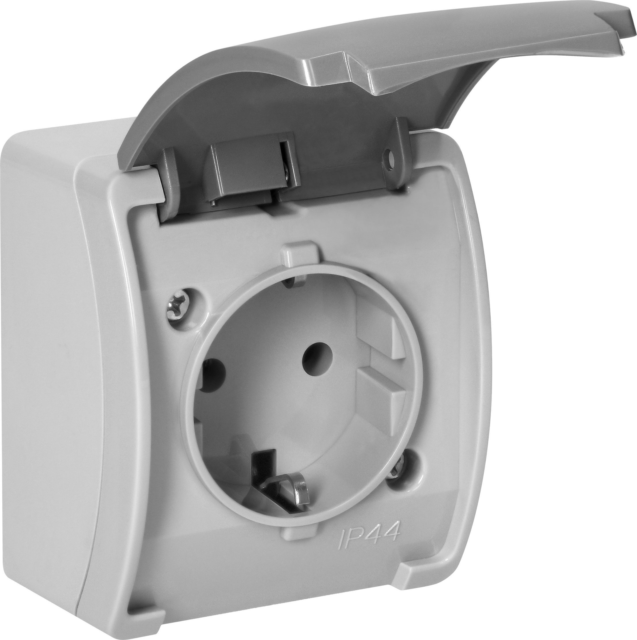 Orno Gniazdo pojedyncze 2P+Z Schuko AQUATIC, IP44, szaro-grafitowe