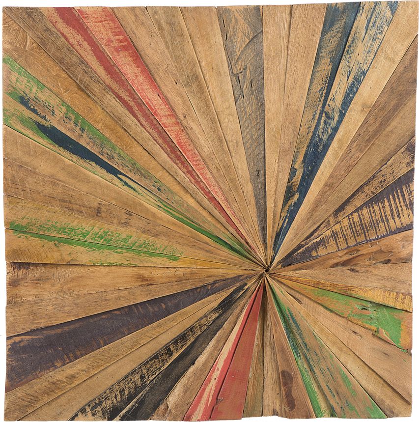 Beliani Drewniana dekoracja ścienna wielokolorowa Cancun