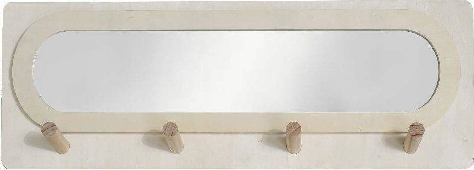 TODAY Wieszak ścienny do przedpokoju z lustrem Simplicity, 75 x 47 cm