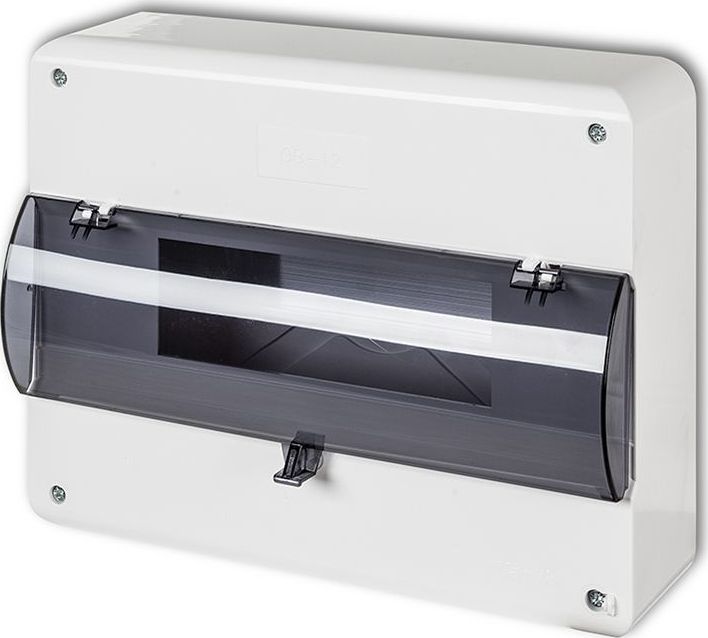 Karlik Rozdzielnica niskonapięciowa 12 modułowa z zerem i klapką biały OB-12ZZK