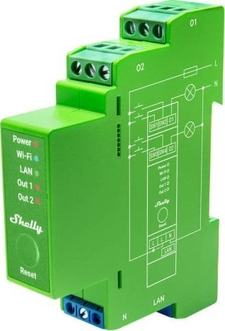 Shelly Shelly Relais "Pro Dimmer 2PM" LED/Glühbirne WLAN LAN BT DIN-Rail