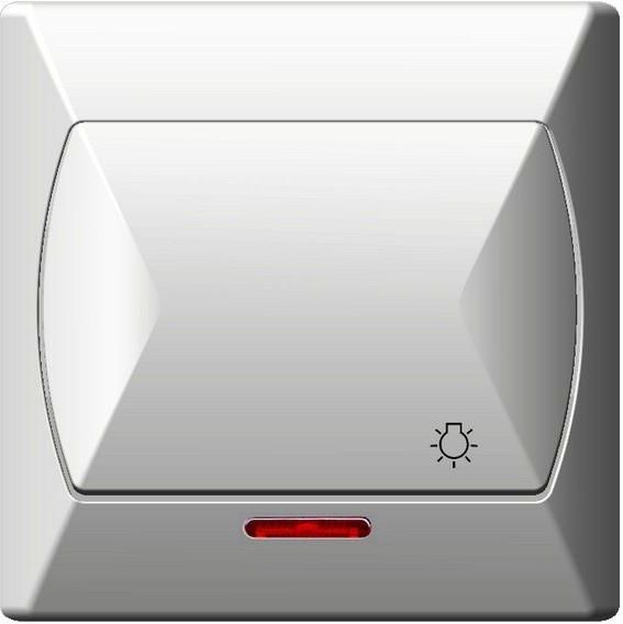 Ospel Łącznik światło Akcent pojedynczy z podświetleniem biały (ŁP-5AS/00)