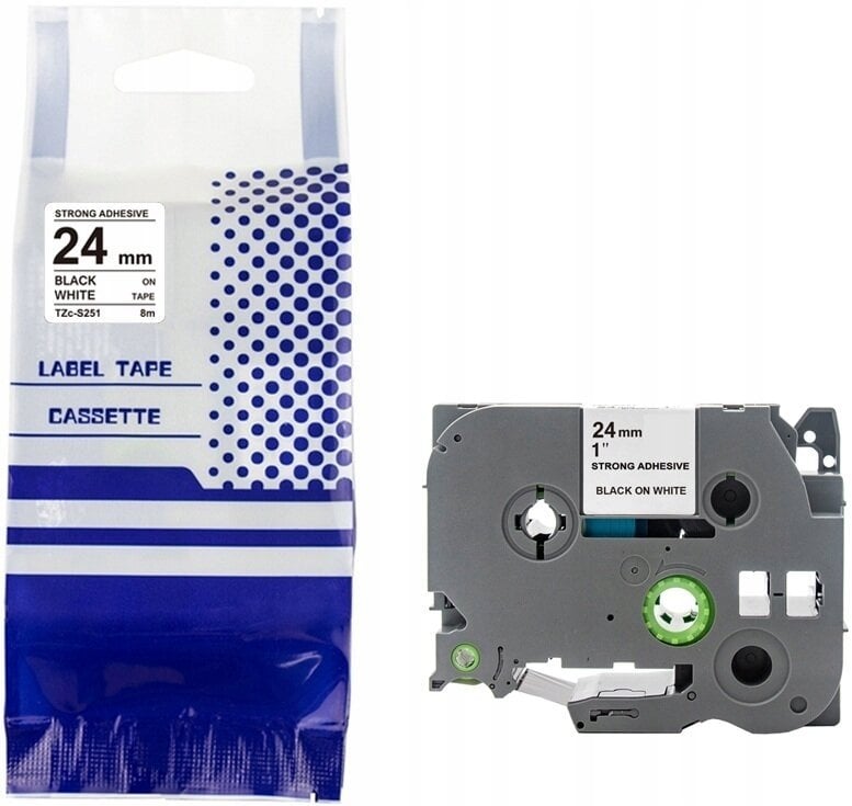 Taśma BROTHER TZE-S251 24mm x 8m czarny na białym zamiennik