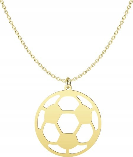 Radziszewska Jewellery Pozłacany Naszyjnik PIŁKA NOŻNA DEDYKACJA