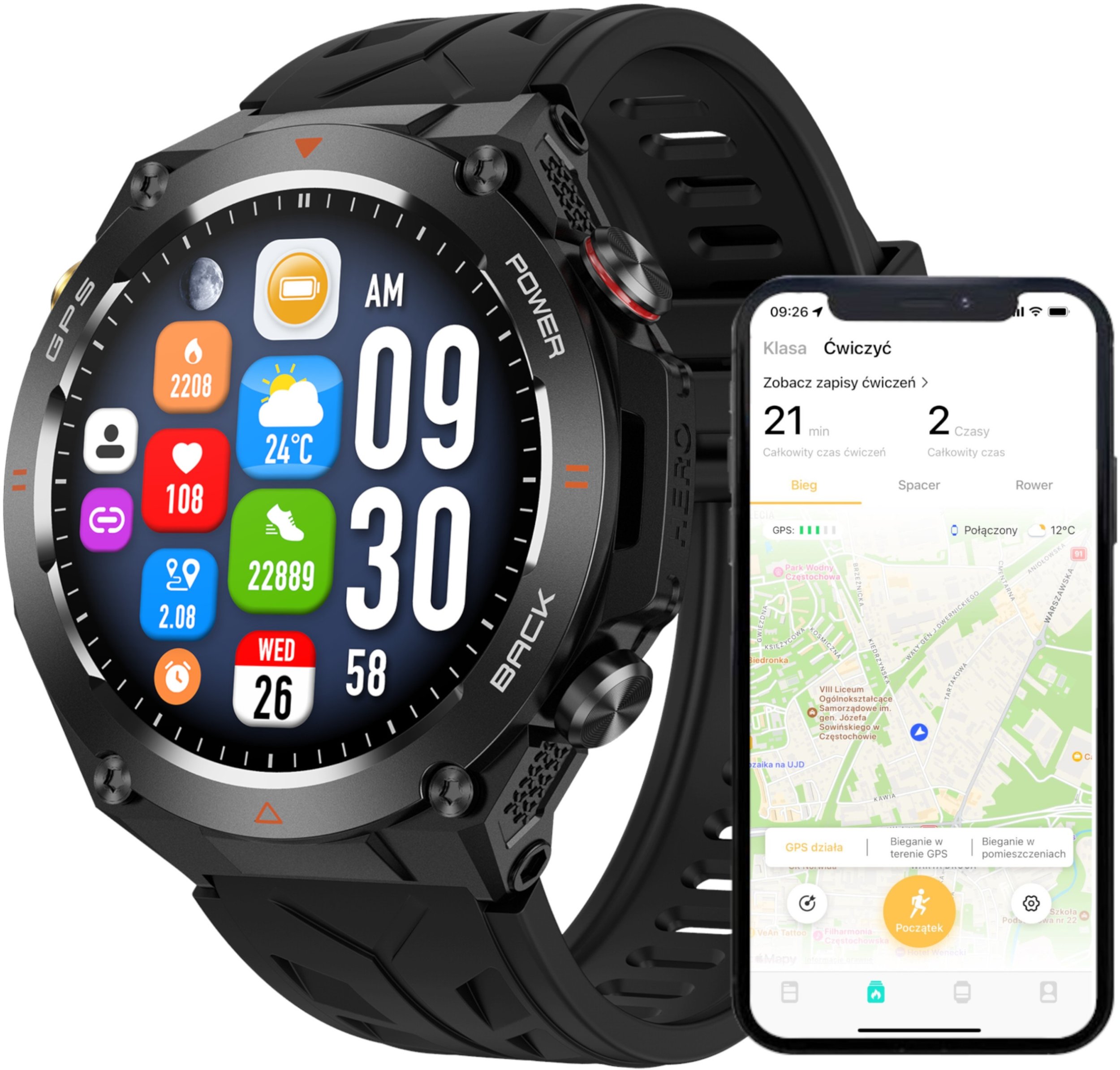 SMARTWATCH MĘSKI ZEGAREK FUNKCJA GPS ROZMOWY CIŚNIENIE 650mAh SMART WATCH