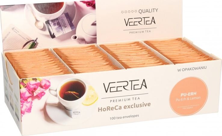 VEERTEA PREMIUM Herbata czerwona Pu-erh & Lemon 100 torebek