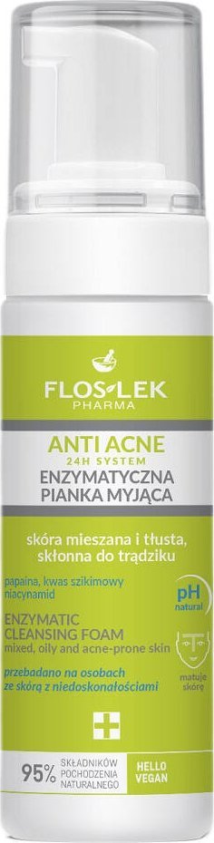 Floslek Anti Acne 24h System Enzymatyczna pianka myjąca 150ml