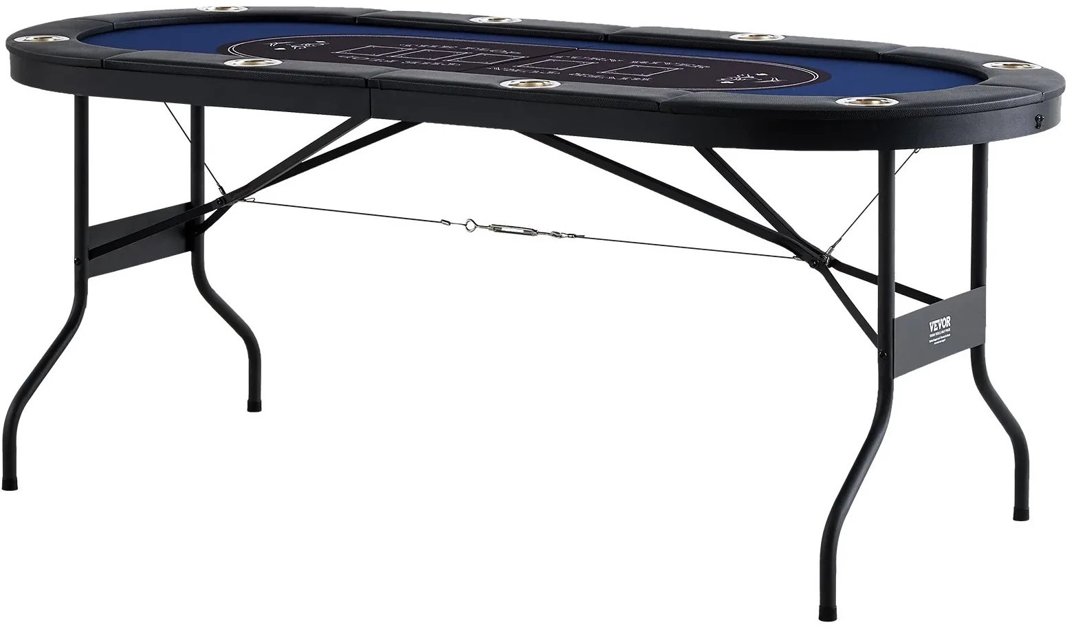 Stół do pokera 8 os składany z łokietnikiem na karty blackjack texas holdem