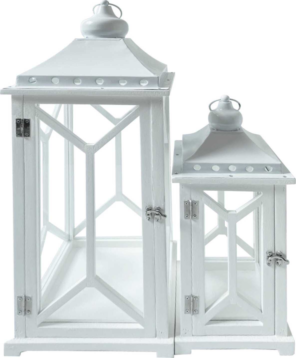 Latarnia drewniana biała S