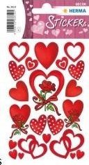 Naklejka Decor serca z różą