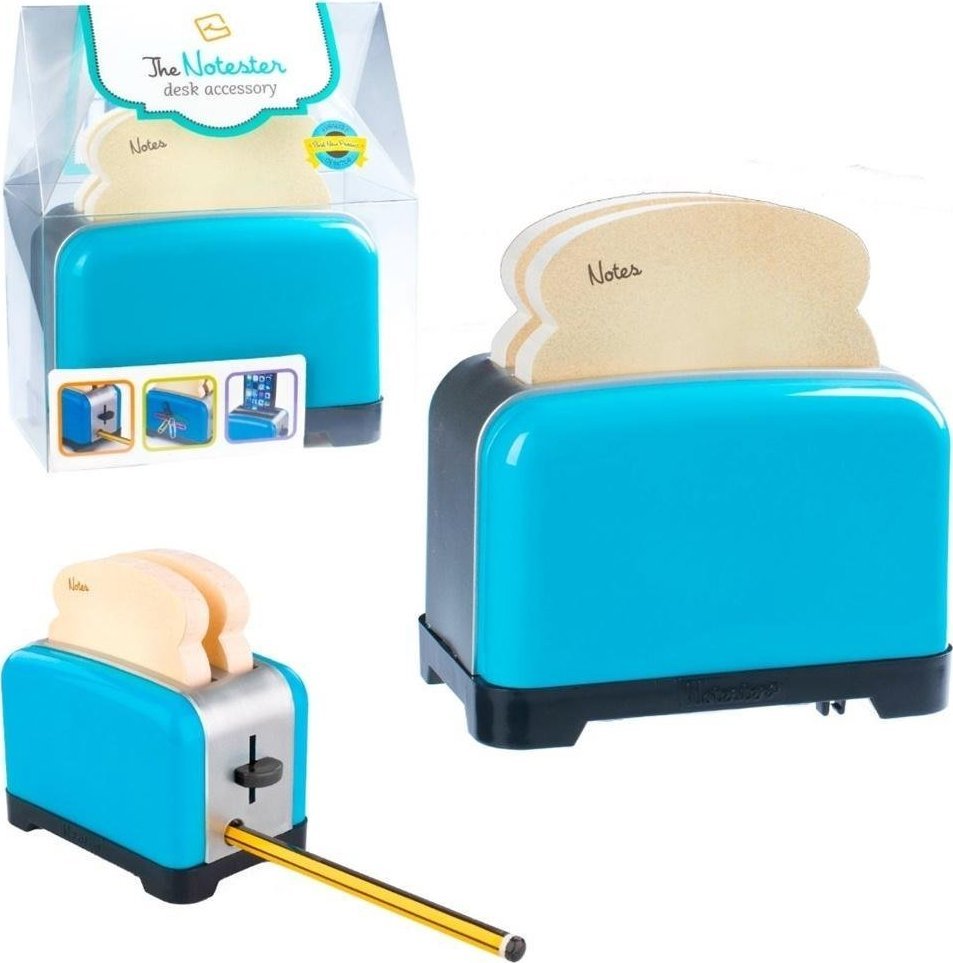 Thinking Gifts Notester niebieski przybornik na biurko toster