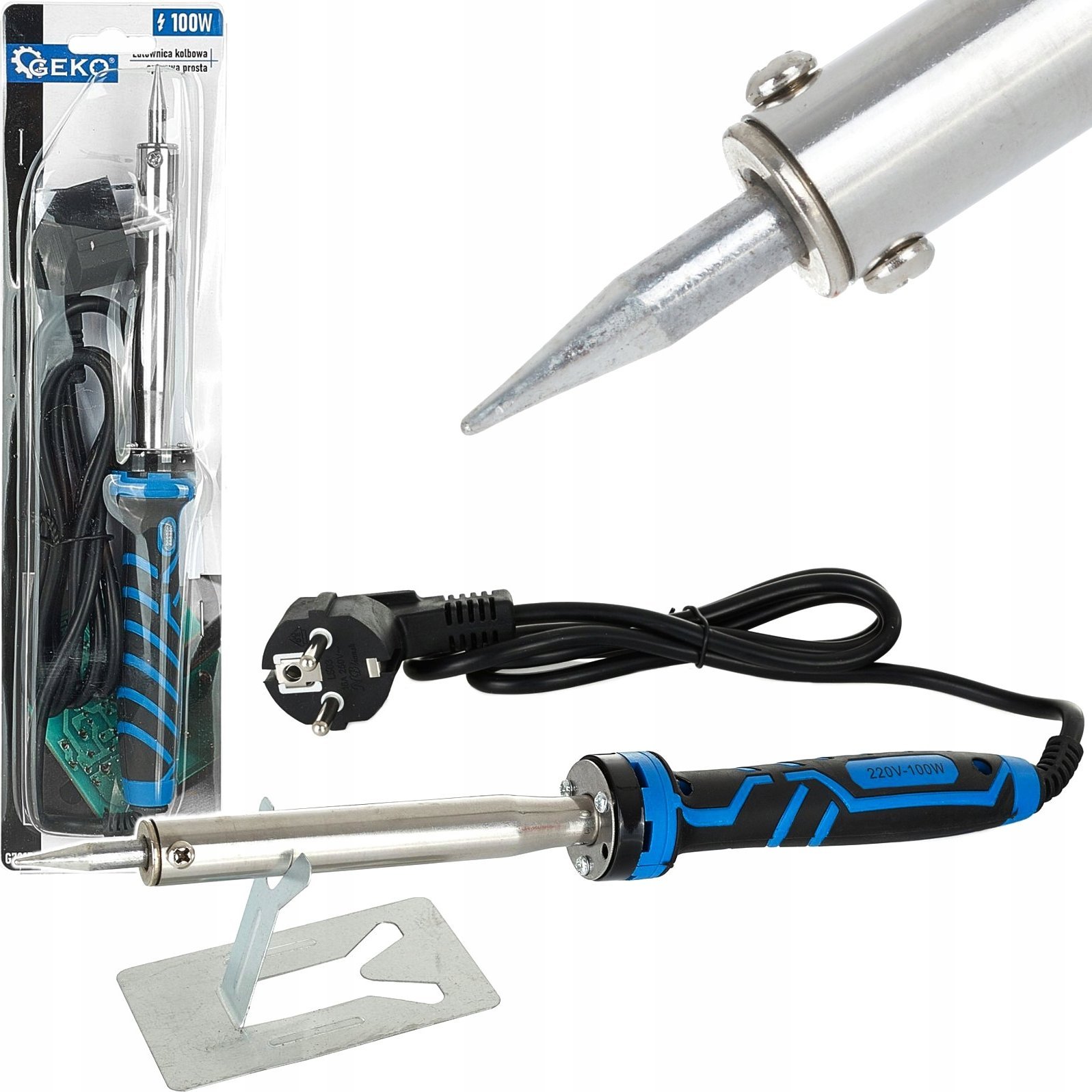 Geko Lutownica kolbowa oporowa prosta 100W (100)