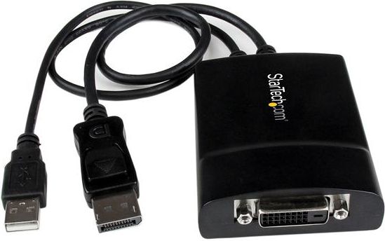 Adapter AV StarTech DVI-D - DisplayPort + USB-A czarny (DP2DVID2)