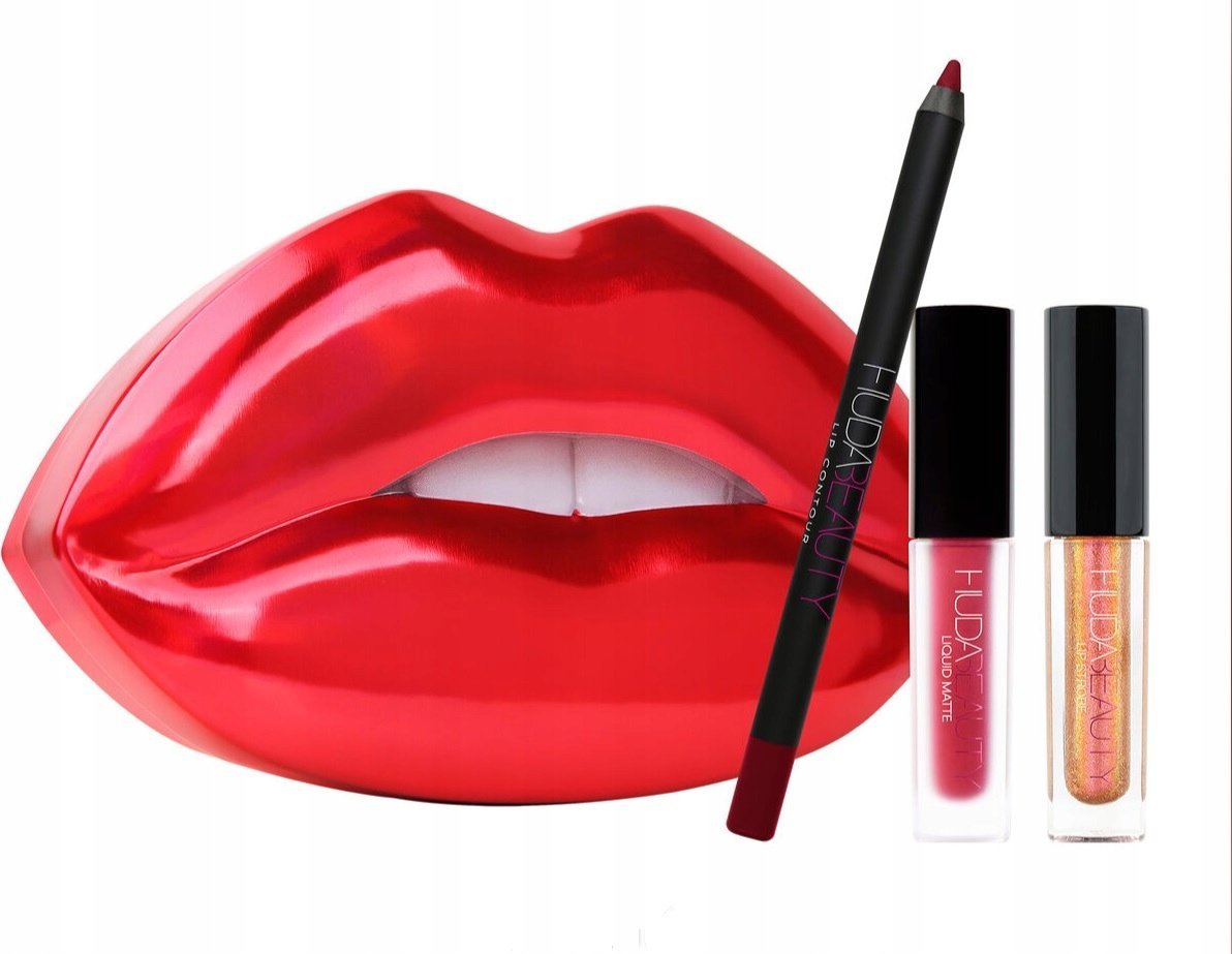 Huda Beauty Set Huda Beauty: Huda Beauty, Matte, Liquid Lipstick, 1.9 ml *Miniature + Huda Beauty, Lip Liner, 1.2 g + Lip Strobe, Liquid Lipstick, 2 m