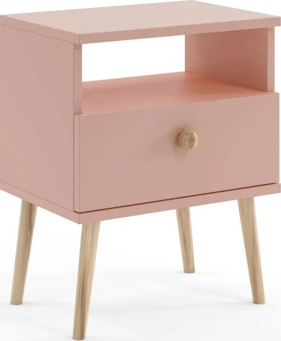Szafka nocna LEBEL różowa MELIMEBLE