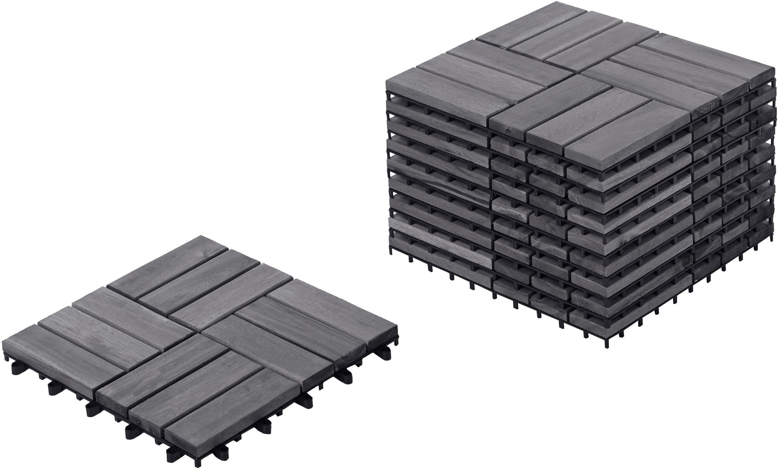 Płytki tarasowe ACERENZA Certyfikowane drewno akacjowe Szary