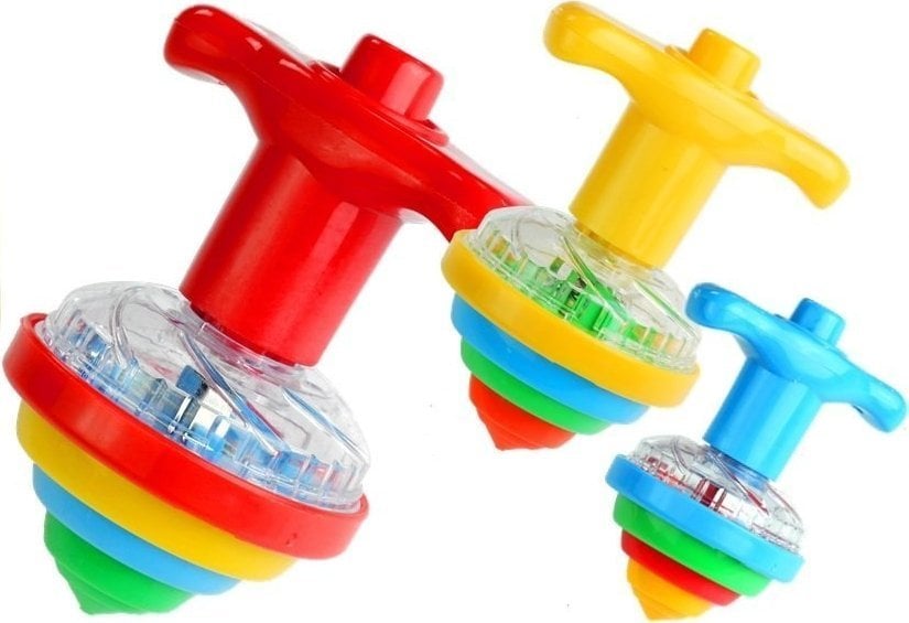 LeanToys Kolorowy Świecący Dysk Kręcący Bączek Spinning Top