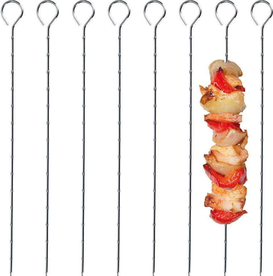 BBQ Szpikulce do szaszłyków metalowe zestaw do grilla 8 szt. 27,5 cm