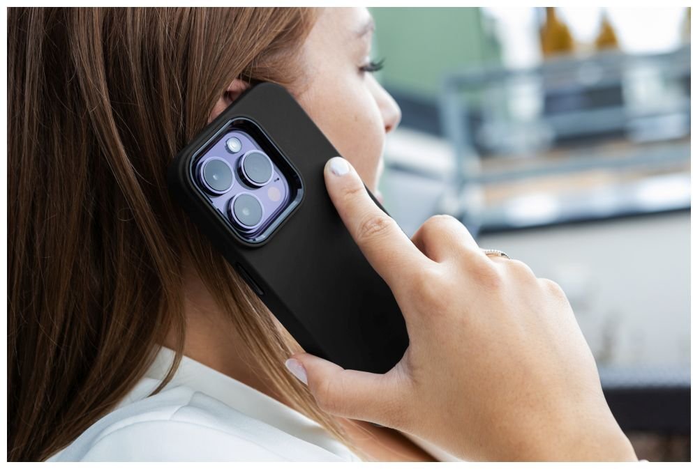 Fixed Back cover | Apple | iPhone 17 | Liquid silicon | Juodas | MagFlow