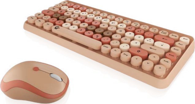 Klawiatura + mysz Keysonic KeySonic Desktop-Set KSKM-5200M-RF (DE) Wireless sand/creme
