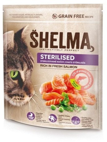 SHELMA karma sucha dla kotów sterylizowanych. Z łososiem 1.4kg