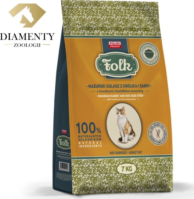 Folk Karma sucha dla kota FOLK Mazurski gulasz z królika i sarny z burakami i dodatkiem żurawiny 7 kg