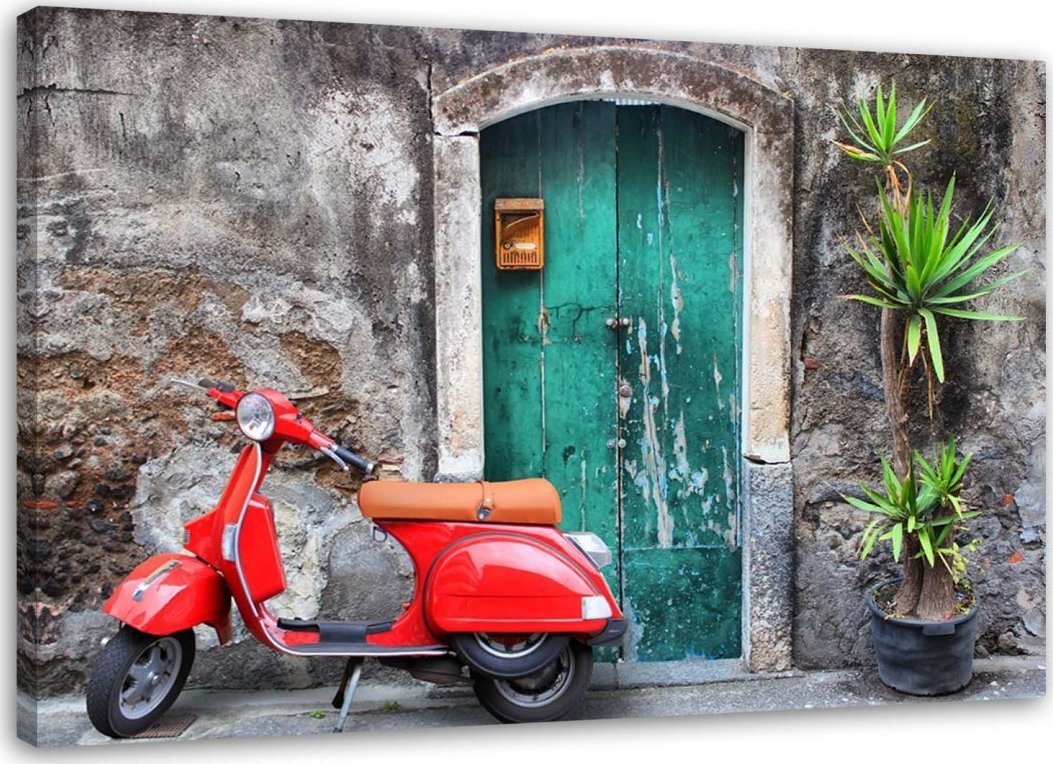 Feeby Obraz, Czerwony skuter - 100x70