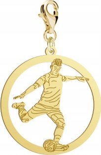 Radziszewska Jewellery Pozłacany Charms Piłka nożna DEDYKACJA GRATIS