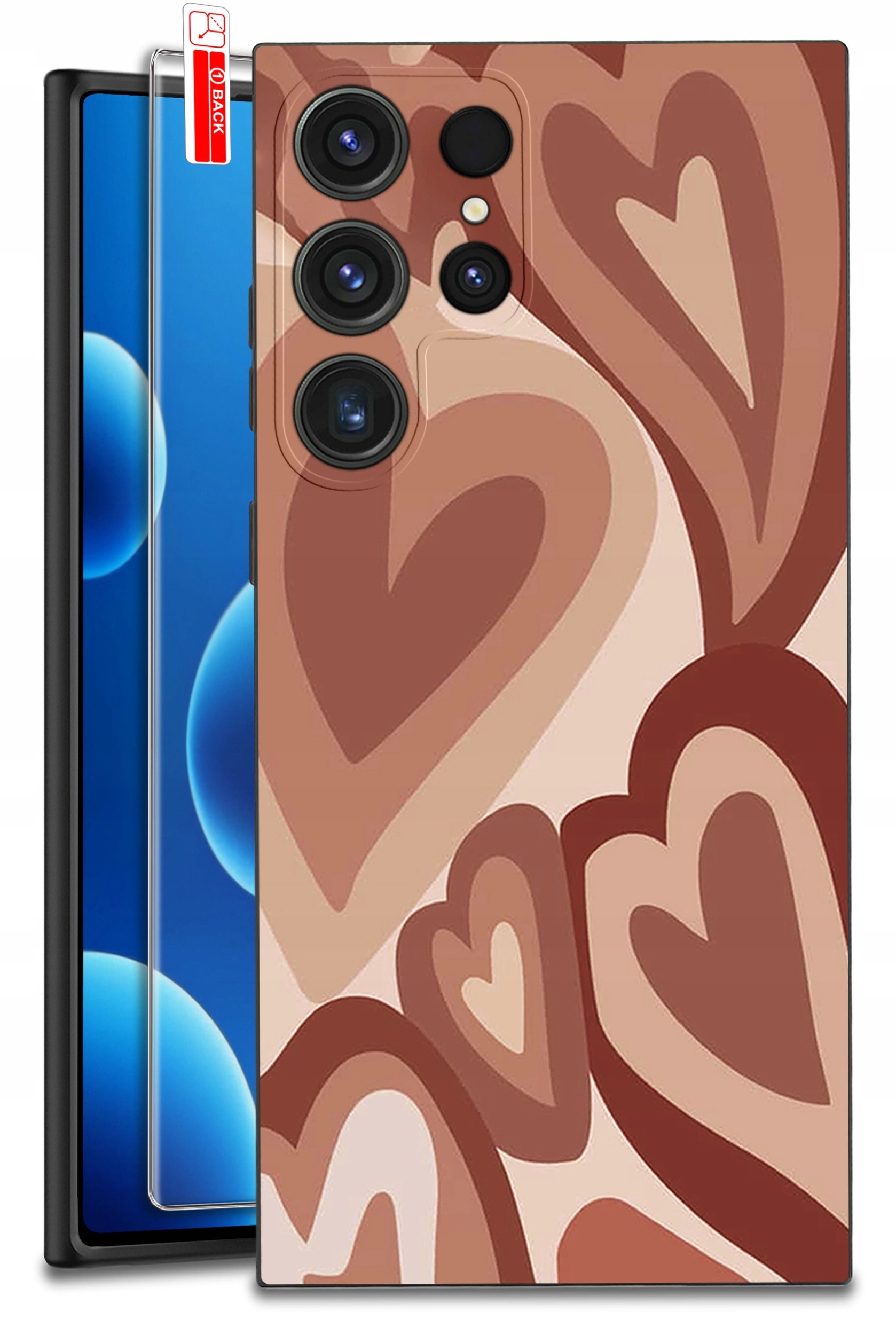 ETUI do Samsung Galaxy S25 Ultra WZORY | SILIKONOWE MATT CASE + SZKŁO 9H