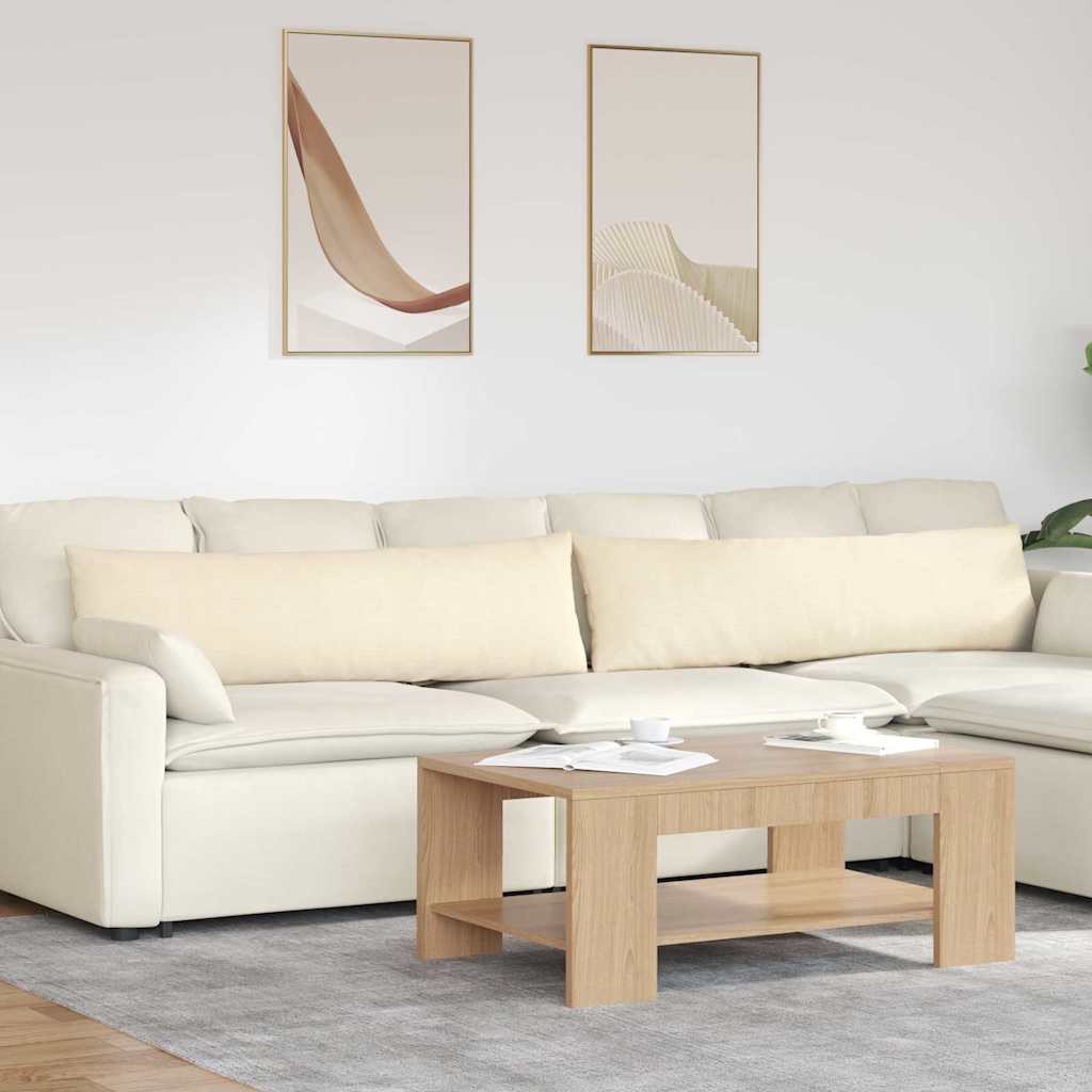 vidaXL Poduszki na sofę 2 pcs Kremowy 145 x 40 cm Tkanina sztruksowa