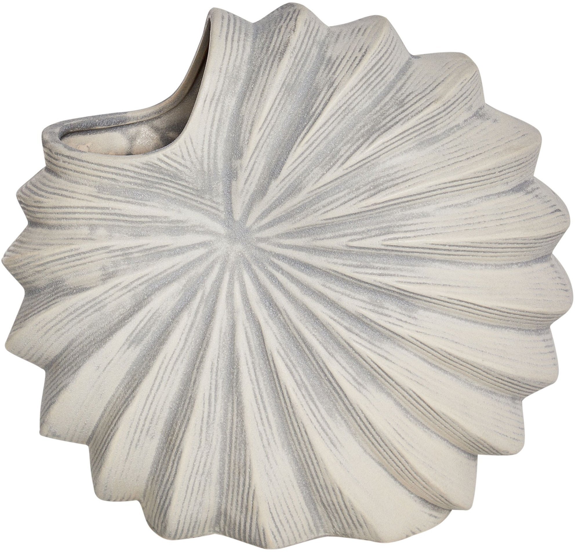 Beliani Wazon na kwiaty SCUP Kamionka 28 cm Złamana biel