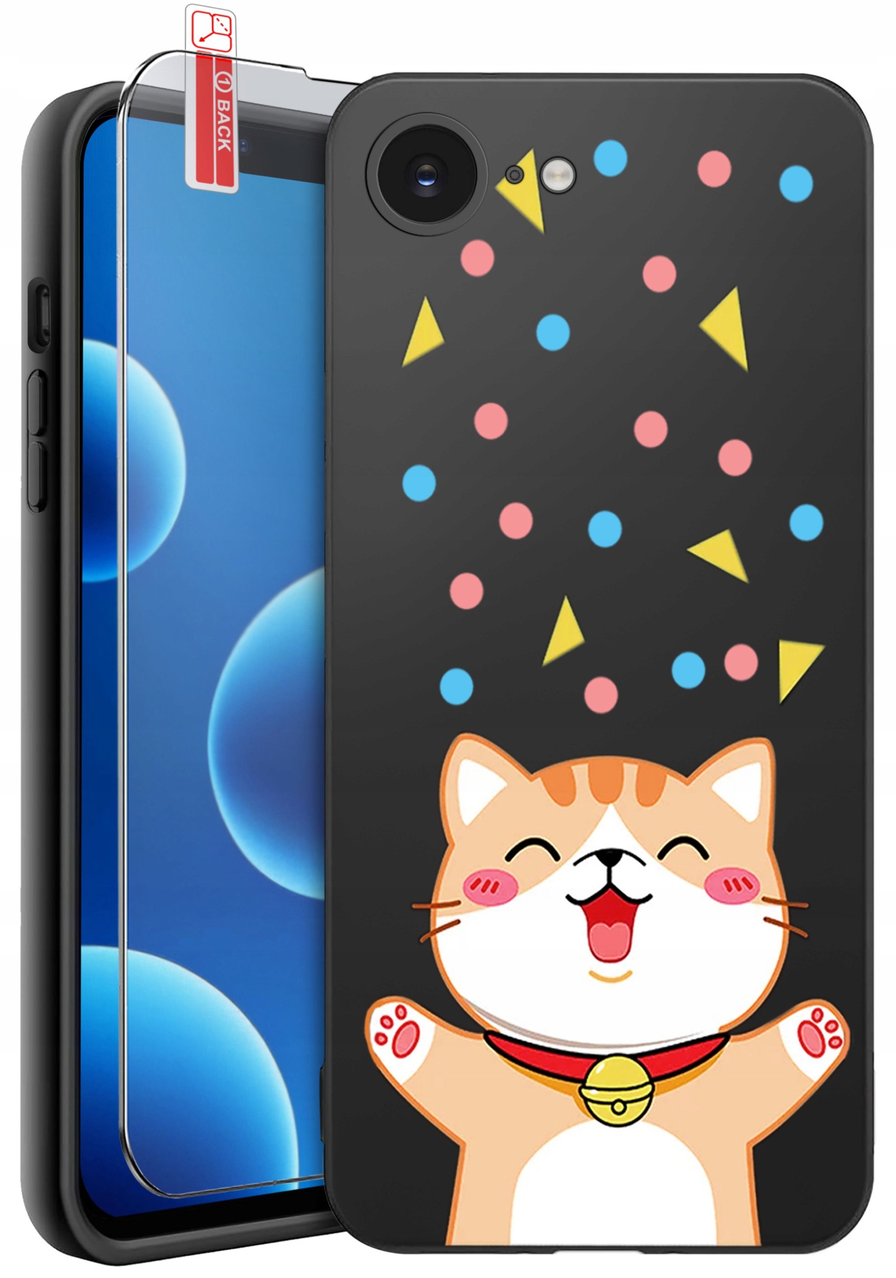 ETUI do iPhone 16e | WZORY | SILIKONOWE MATT CASE + SZKŁO 9H