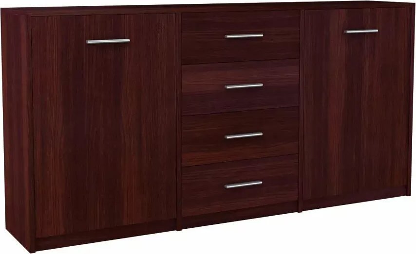 Elior Komoda z szufladami i półkami do salonu wenge - Pirex 4X