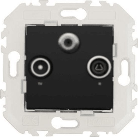 Efapel EFAPEL QUADRO45 GNIAZDO ANTENOWE KOŃCOWE SATELITARNE CZARNY MAT 45543 KWPM