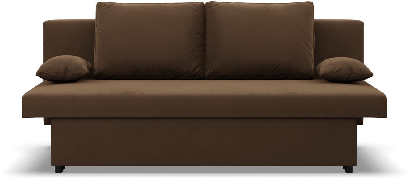 Kanapa, funkcja spania, Hugo, 191x91x92 cm, ciemny brąz | TYLETEGOTU