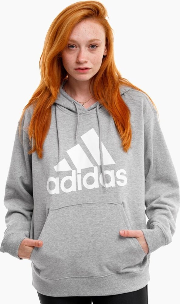 Adidas Bluza damska adidas Essentials Big Logo Oversized French Terry Hoodie szara IC9865 XS