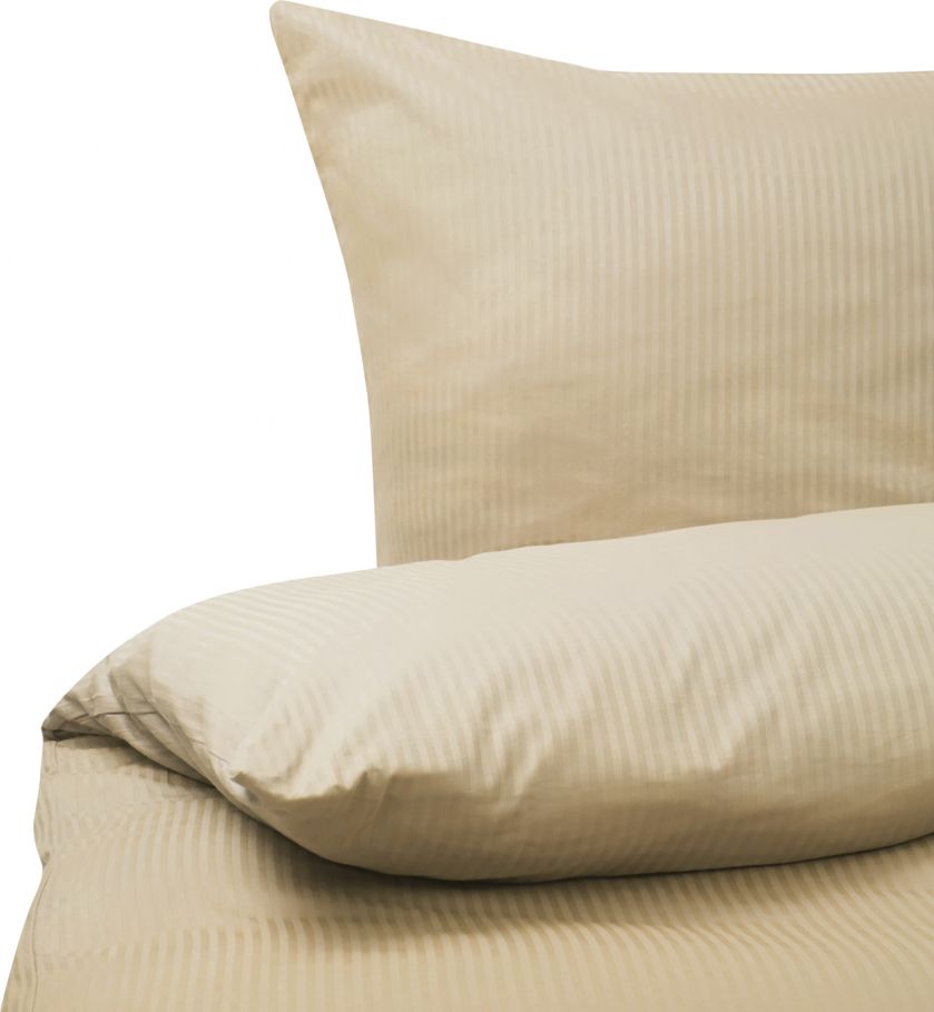 Shumee Komplet pościeli bawełnianej satynowej 155 x 220 cm beżowy AVONDALE