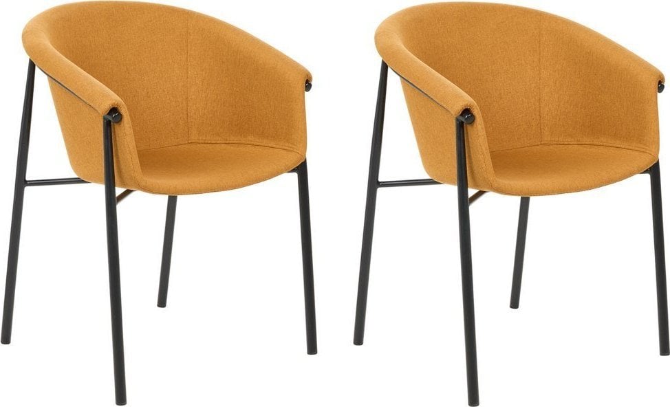 Beliani Zestaw 2 krzeseł do jadalni pomarańczowy AMES