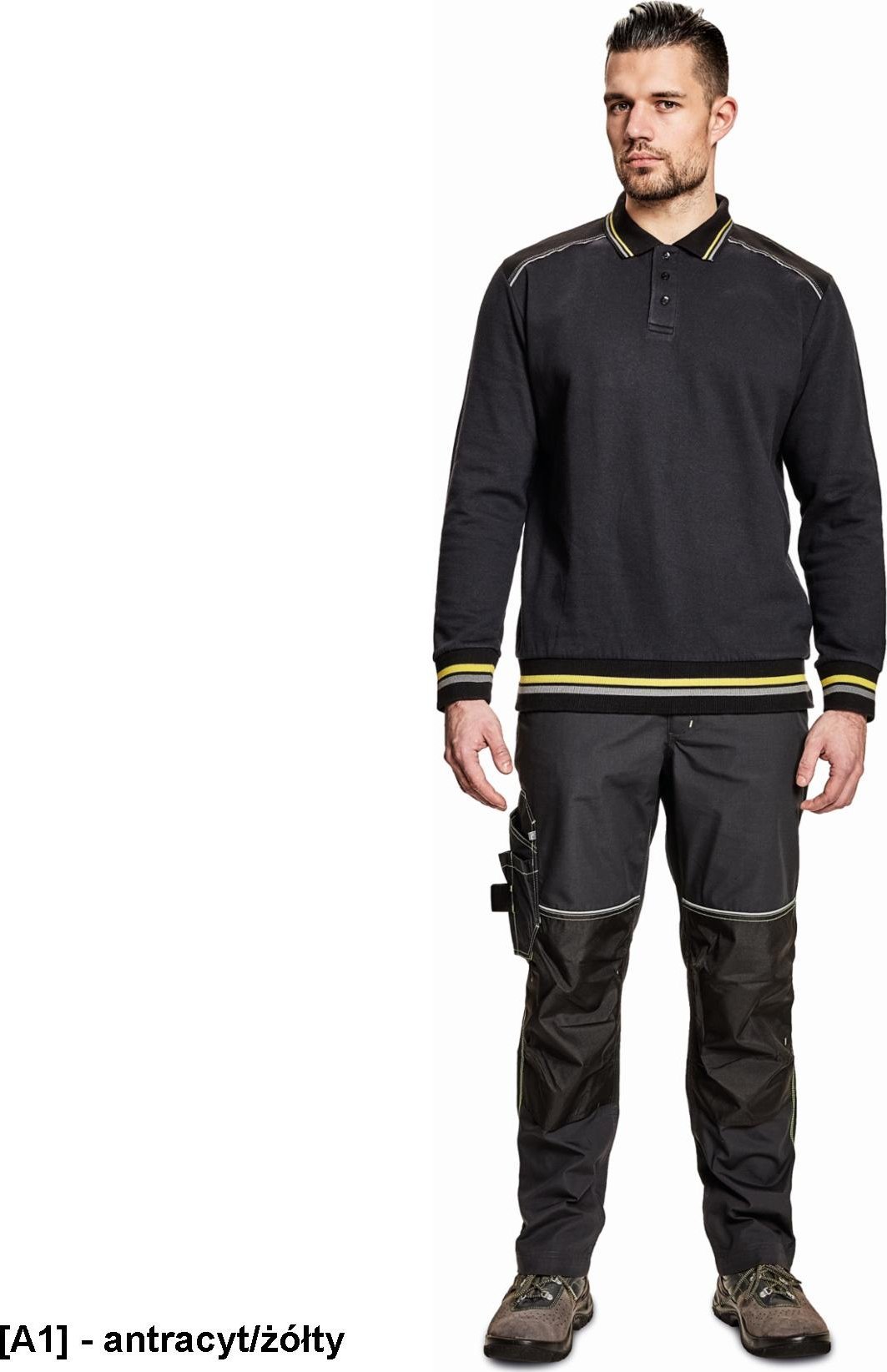 CERVA KNOXFIELD POLO - bluza - antracyt/żółty L