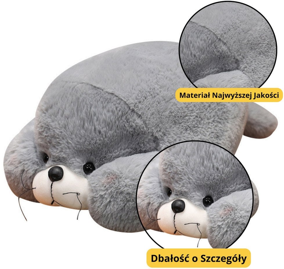 Pluszowa Maskotka Przytulanka Duża Foka Szara 29cm
