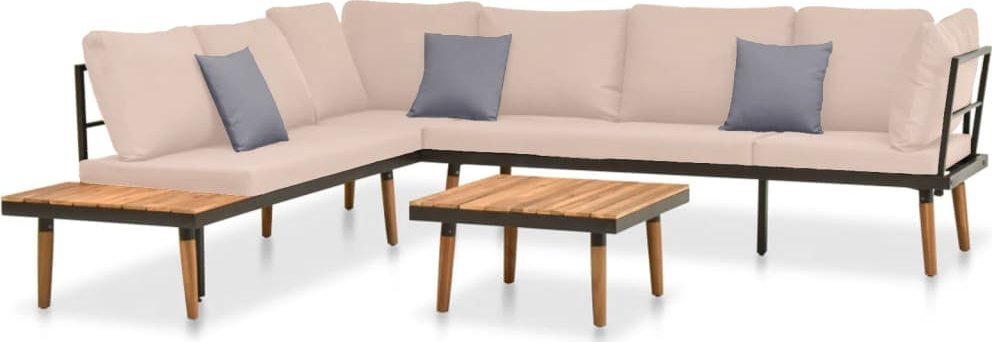 vidaXL vidaXL 4-cz. zestaw wypoczynkowy do ogrodu, z poduszkami, akacjowy